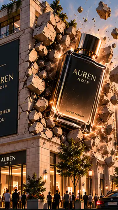 Luxury perfume AUREN NOIR creative nishu cover pic